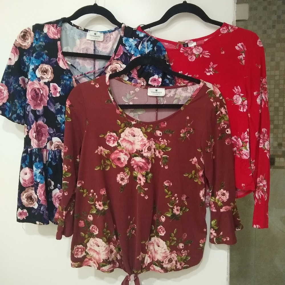 Three Floral Shirts